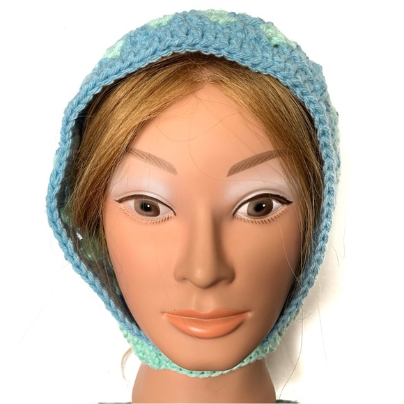 Handmade Green and Blue Crochet Granny Square Balaclava - Picture 6 of 6